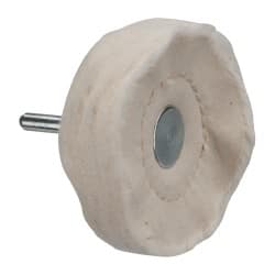 Made in USA - 3" Diam x 3/4" Thick, Loose Sewn Mounted Buffing Wheel - Benchmark Tooling