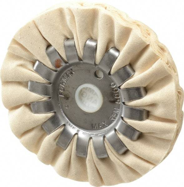 Made in USA - 4" Diam x 1/2" Thick Unmounted Buffing Wheel - 14 Ply, Bias Cut, 1/2" Arbor Hole - Benchmark Tooling