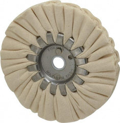 Made in USA - 5" Diam x 1/2" Thick Unmounted Buffing Wheel - 14 Ply, Bias Cut, 1/2" Arbor Hole - Benchmark Tooling