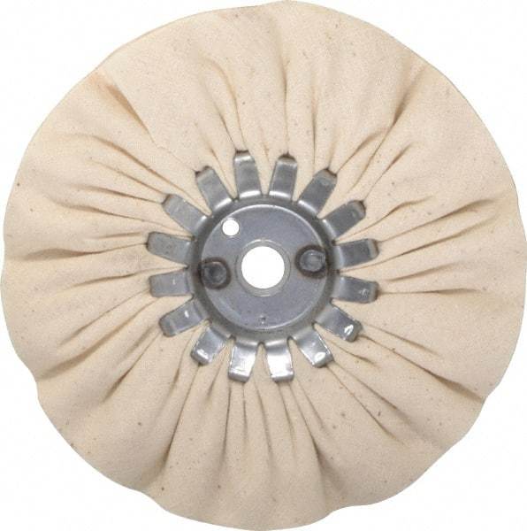 Made in USA - 6" Diam x 1/2" Thick Unmounted Buffing Wheel - 14 Ply, Bias Cut, 5/8" Arbor Hole - Benchmark Tooling