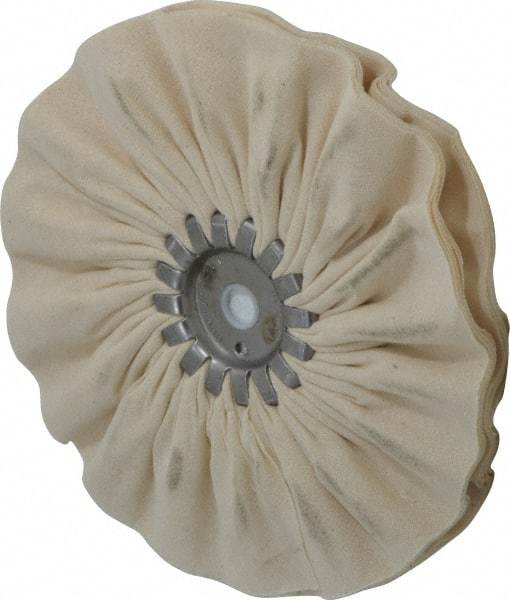 Made in USA - 8" Diam x 1/2" Thick Unmounted Buffing Wheel - 14 Ply, Bias Cut, 5/8" Arbor Hole - Benchmark Tooling