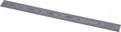 Fowler - 6" Long, 1/64, 1/32, 1/16, 1/8" Graduation, Flexible Steel Rule - 4R Graduation Style, Silver - Benchmark Tooling