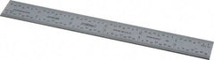 Fowler - 6" Long, 1/64, 1/32, 1/16, 1/8" Graduation, Rigid Steel Rule - 4R Graduation Style, Silver - Benchmark Tooling