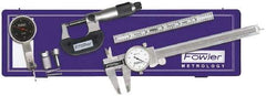 Fowler - 7 Piece, Machinist Caliper and Micrometer Tool Kit - Includes Indicator - Benchmark Tooling