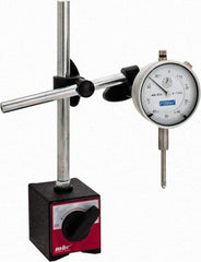 Fowler - 0.001" Graduation, 0-100 Dial Reading, Indicator & Base Kit - 1" Base Length x 1-7/8" Base Width x 2-3/8" Base Height - Benchmark Tooling