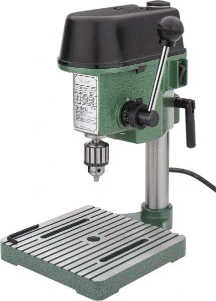 Enco - 4-5/16" Swing, Step Pulley Drill Press - 3 Speed, Single Phase - Benchmark Tooling