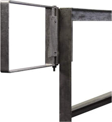 PRO-SAFE - Carbon Steel Self Closing Rail Safety Gate - Fits 22 to 24-1/2" Clear Opening, 1-1/2" Wide x 12" Door Height, Gray - Benchmark Tooling