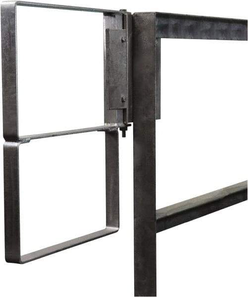 PRO-SAFE - Carbon Steel Self Closing Rail Safety Gate - Fits 28 to 30-1/2" Clear Opening, 1-1/2" Wide x 22" Door Height, Gray - Benchmark Tooling