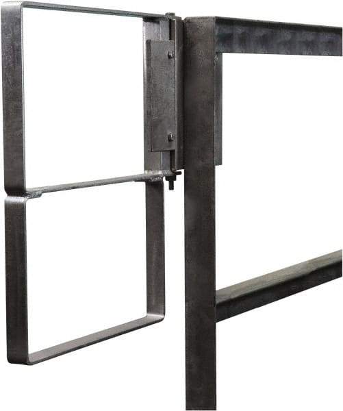 PRO-SAFE - Carbon Steel Self Closing Rail Safety Gate - Fits 19 to 21-1/2" Clear Opening, 1-1/2" Wide x 22" Door Height, Gray - Benchmark Tooling
