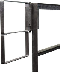 PRO-SAFE - Carbon Steel Self Closing Rail Safety Gate - Fits 19 to 21-1/2" Clear Opening, 1-1/2" Wide x 22" Door Height, Gray - Benchmark Tooling