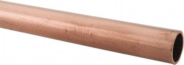 Mueller Industries - 10' Long, 5/8" OD x 1/2" ID, Grade C12200 Copper Water (K) Tube - 0.049" Wall Thickness, 0.343 Ft/Lb - Benchmark Tooling