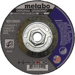 Metabo - Depressed-Center Wheels Wheel Diameter (Inch): 4 Wheel Thickness (Decimal Inch): 0.0400 - Benchmark Tooling