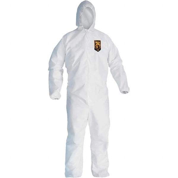 KleenGuard - Size XL Polypropylene General Purpose Coveralls - White, Zipper Closure, Elastic Cuffs, Elastic Ankles, Serged Seams - Benchmark Tooling