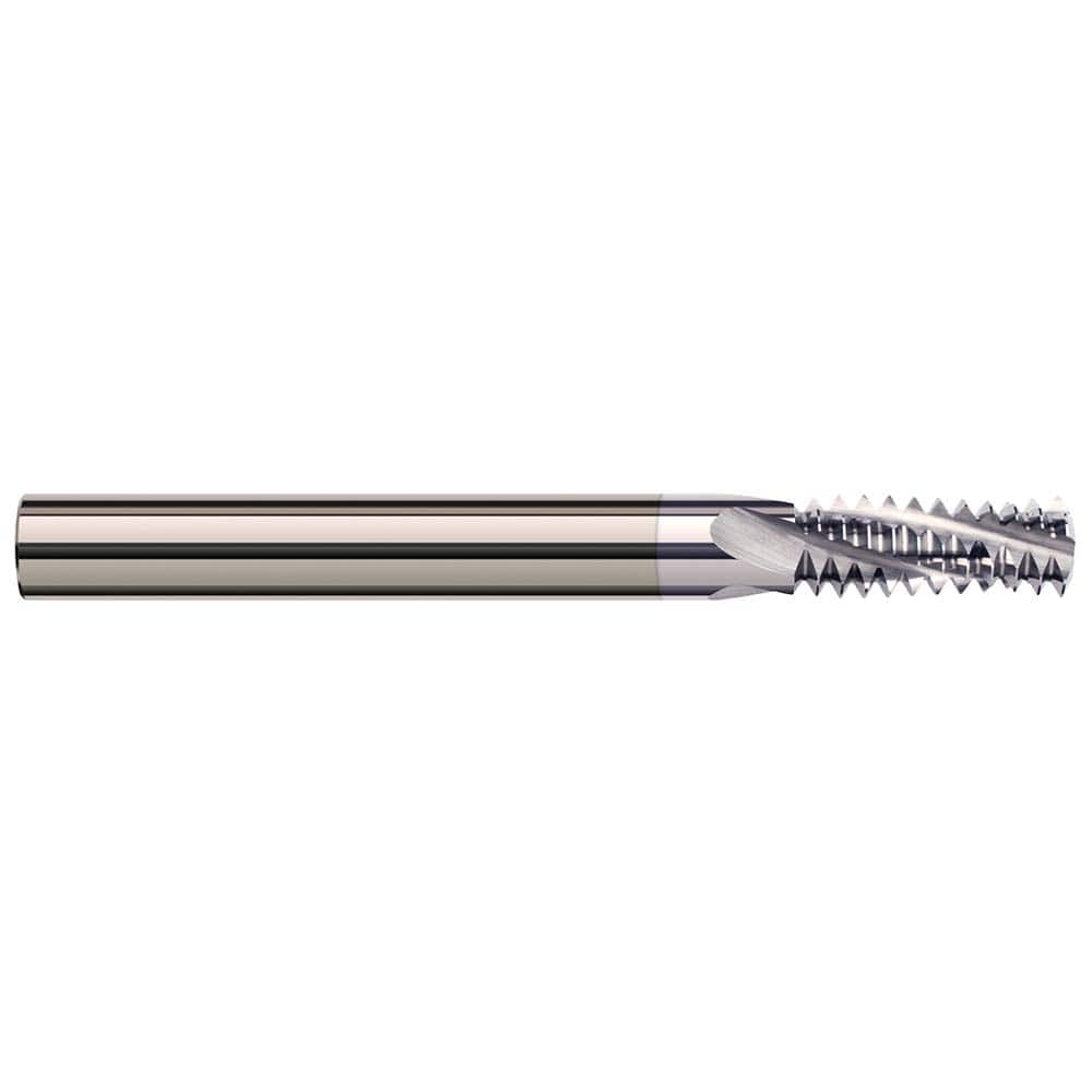 Harvey Tool - 10-24 Internal/External 24 TPI 1/8" Shank 3-Flute Solid Carbide Helical Flute Thread Mill - Exact Industrial Supply