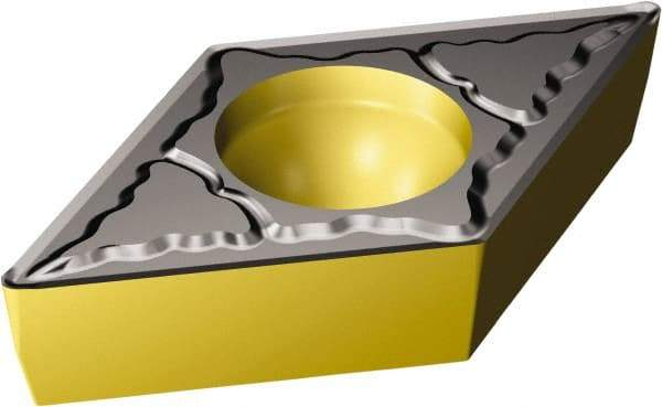 Sandvik Coromant - DCMT32.52 PM Grade 4325 Carbide Turning Insert - TiCN/AI2O3/TiN Finish, 55° Diamond, 3/8" Inscr Circle, 5/32" Thick, 1/32" Corner Radius - Benchmark Tooling