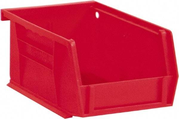 Durham - 5-7/16" Deep, Red Plastic Hang and Stack Bins - 3" High x 4-3/16" Wide x 5-7/16" Long - Benchmark Tooling