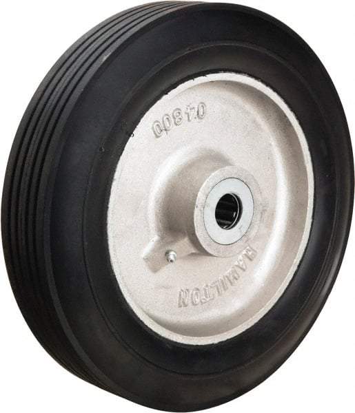 Hamilton - 12 Inch Diameter x 2-3/4 Inch Wide, Rubber on Aluminum Caster Wheel - 800 Lb. Capacity, 3-1/4 Inch Hub Length, 1 Inch Axle Diameter, Straight Roller Bearing - Benchmark Tooling