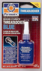 Permatex - 10 mL Bottle, Blue, Medium Strength Liquid Threadlocker - Series 242, 24 hr Full Cure Time, Hand Tool Removal - Benchmark Tooling