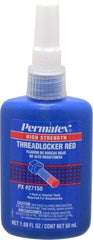 Permatex - 50 mL Bottle, Red, High Strength Liquid Threadlocker - Series 271, 24 hr Full Cure Time, Hand Tool, Heat Removal - Benchmark Tooling