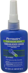 Permatex - 50 mL Bottle, Green, Liquid Medium Strength Threadlocker - Series 290, 24 hr Full Cure Time, Hand Tool, Heat Removal - Benchmark Tooling