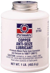 Permatex - 16 oz Bottle High Temperature Anti-Seize Lubricant - Copper, -30 to 1,800°F, Copper Colored, Water Resistant - Benchmark Tooling