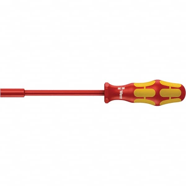 Wera - 8mm Solid Shaft Insulated Nutdriver - Cushion Grip Handle, 230mm OAL - Benchmark Tooling