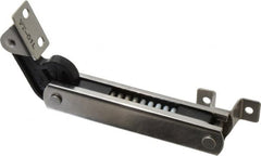 Sugatsune - 136mm OAL x 37mm Wide, 30 Lb Capacity, Spring Loaded Soft Down Lid Stay - Left Side, 4.7mm Mounting Hole Diam, 70° Max Opening, Polished 304 Stainless Steel & Polyacetal - Benchmark Tooling