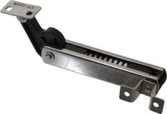 Sugatsune - 136mm OAL x 37mm Wide, 30 Lb Capacity, Spring Loaded Soft Down Lid Stay - Right Side, 4.7mm Mounting Hole Diam, 70° Max Opening, Polished 304 Stainless Steel & Polyacetal - Benchmark Tooling