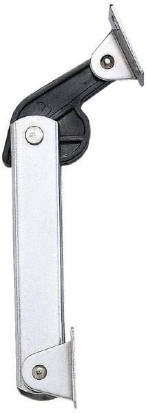 Sugatsune - 136mm OAL x 37mm Wide, 40 Lb Capacity, Spring Loaded Hard Down Lid Stay - Back Panel, 4.7mm Mounting Hole Diam, 70° Max Opening, Polished 304 Stainless Steel & Polyacetal - Benchmark Tooling