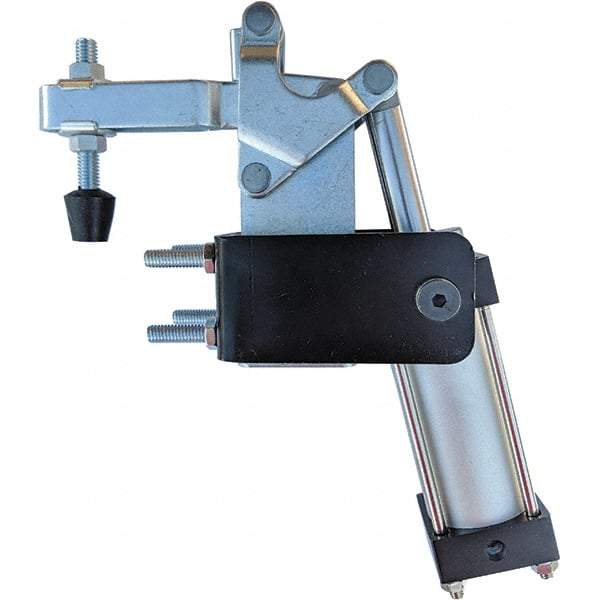 Gibraltar - 600 Lb Inner Hold Capacity, Horiz Mount, Air Power Hold-Down Toggle Clamp - 1/8 NPT Port, 88° Bar Opening, 3.84" Height Under Bar - Benchmark Tooling