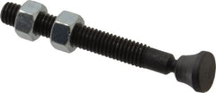 Gibraltar - 3/8-16 Carbon Steel Swivel Foot Tip Clamp Spindle Assembly - 2.44" Thread Length, 3.38" OAL, Flat Tip Cap, Use with Toggle Clamps - Benchmark Tooling