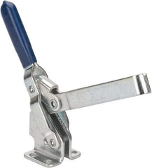 Gibraltar - 350 Lb Holding Capacity, Vertical Handle, Manual Hold Down Toggle Clamp - 62° Handle Movement, 115° Bar Opening, U-Bar, Flanged Base, Carbon Steel - Benchmark Tooling