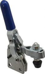 Gibraltar - 100 Lb Holding Capacity, Vertical Handle, Manual Hold Down Toggle Clamp - 60° Handle Movement, 110° Bar Opening, U-Bar, Straight Base, Carbon Steel - Benchmark Tooling