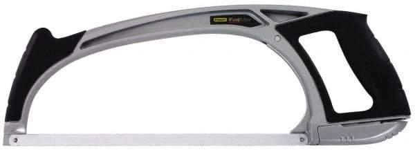 Stanley - 12" Hacksaw - 4-3/4" Throat Depth, Aluminum Handle, Contoured Design D-Style Handle - Benchmark Tooling