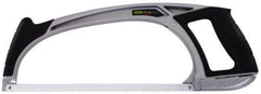 Stanley - 12" Hacksaw - 4-3/4" Throat Depth, Aluminum Handle, Contoured Design D-Style Handle - Benchmark Tooling