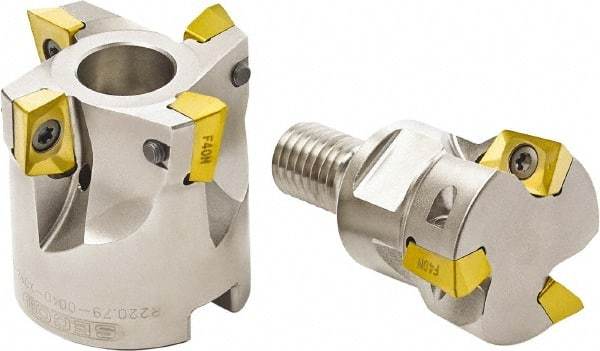 Seco - 94° Lead Angle, 32mm Min Cut Diam, 7mm Max Depth of Cut, Indexable Chamfer and Angle End Mill - 3 Inserts, XO.. 1204.. Insert Style, Through Coolant, Modular Connection - Benchmark Tooling