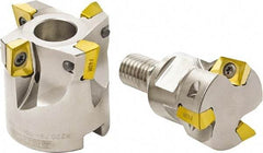 Seco - 94° Lead Angle, 32mm Min Cut Diam, 7mm Max Depth of Cut, Indexable Chamfer and Angle End Mill - 3 Inserts, XO.. 1204.. Insert Style, Through Coolant, Modular Connection - Benchmark Tooling