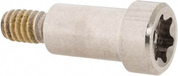 Made in USA - 3/8" Shoulder Diam x 5/8" Shoulder Length, 1/4-20 UNC, Torx Shoulder Screw - 300 Stainless Steel with Nylon Locking Patch, Uncoated, 1/2" Head Diam - Benchmark Tooling