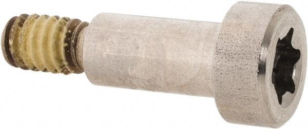 Made in USA - 5/16" Shoulder Diam x 5/8" Shoulder Length, 1/4-20 UNC, Torx Shoulder Screw - 300 Stainless Steel with Nylon Locking Patch, Uncoated, 1/2" Head Diam - Benchmark Tooling