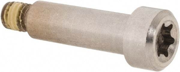 Made in USA - 1/4" Shoulder Diam x 3/4" Shoulder Length, #10-32 UNF, Torx Shoulder Screw - 300 Stainless Steel with Nylon Locking Patch, Uncoated, 3/8" Head Diam - Benchmark Tooling