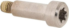 Made in USA - 1/4" Shoulder Diam x 5/8" Shoulder Length, #10-32 UNF, Torx Shoulder Screw - 300 Stainless Steel with Nylon Locking Patch, Uncoated, 3/8" Head Diam - Benchmark Tooling