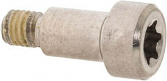 Made in USA - 1/4" Shoulder Diam x 3/8" Shoulder Length, #10-32 UNF, Torx Shoulder Screw - 300 Stainless Steel with Nylon Locking Patch, Uncoated, 3/8" Head Diam - Benchmark Tooling