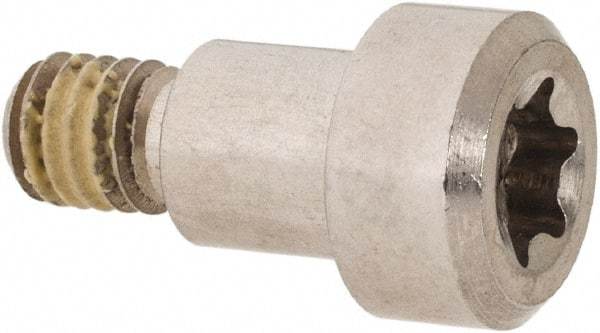 Made in USA - 1/4" Shoulder Diam x 1/4" Shoulder Length, #10-32 UNF, Torx Shoulder Screw - 300 Stainless Steel with Nylon Locking Patch, Uncoated, 3/8" Head Diam - Benchmark Tooling