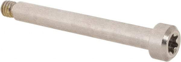 Made in USA - 3/16" Shoulder Diam x 1-1/2" Shoulder Length, #8-32 UNC, Torx Shoulder Screw - 300 Stainless Steel with Nylon Locking Patch, Uncoated, 5/16" Head Diam - Benchmark Tooling