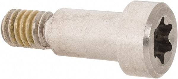 Made in USA - 3/8" Shoulder Diam x 5/8" Shoulder Length, 5/16-18 UNC, Torx Shoulder Screw - 300 Stainless Steel with Nylon Locking Patch, Uncoated, 9/16" Head Diam - Benchmark Tooling