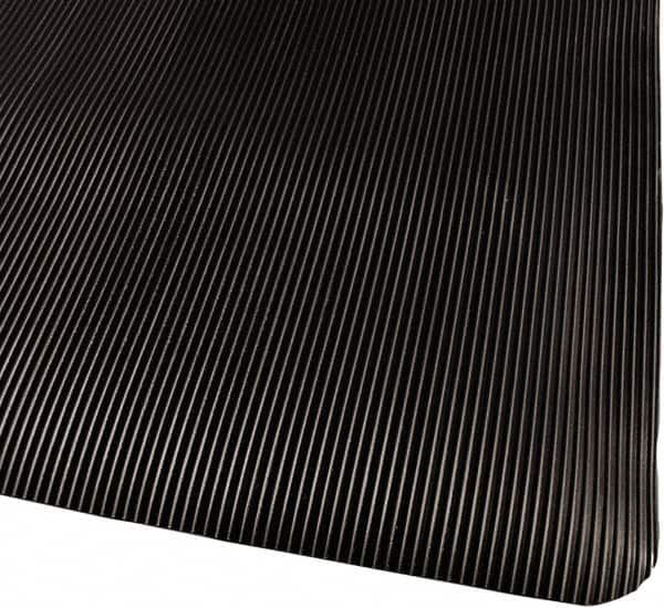 PRO-SAFE - 75' Long x 2' Wide, Dry Environment, Anti-Fatigue Matting - Black, Vinyl with Vinyl Sponge Base, Beveled on 4 Sides - Benchmark Tooling