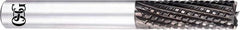 OSG - 3/16" Diam, 9/16" LOC, Square End, Solid Carbide Diamond Pattern Router Bit - 2" OAL, 3/16" Shank Diam, Use on Carbon Fiber, Honeycomb Core, Carbon - Benchmark Tooling