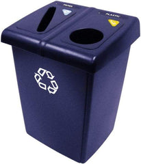 Rubbermaid - 46 Gal Blue Square Recycling Container - Plastic, 35" High x 26.8" Long x 23.6" Wide - Benchmark Tooling