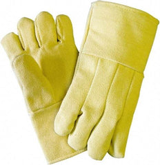 PRO-SAFE - Size Universal Wool Lined Kevlar Hot Mill Glove - 14" OAL, Slip-On Cuff, Straight Thumb - Benchmark Tooling