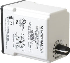 Macromatic - 8 Pin, 0.3 to 30 min Delay, Multiple Range DPDT Time Delay Relay - 10 Contact Amp, 120 VAC/VDC, Knob - Benchmark Tooling